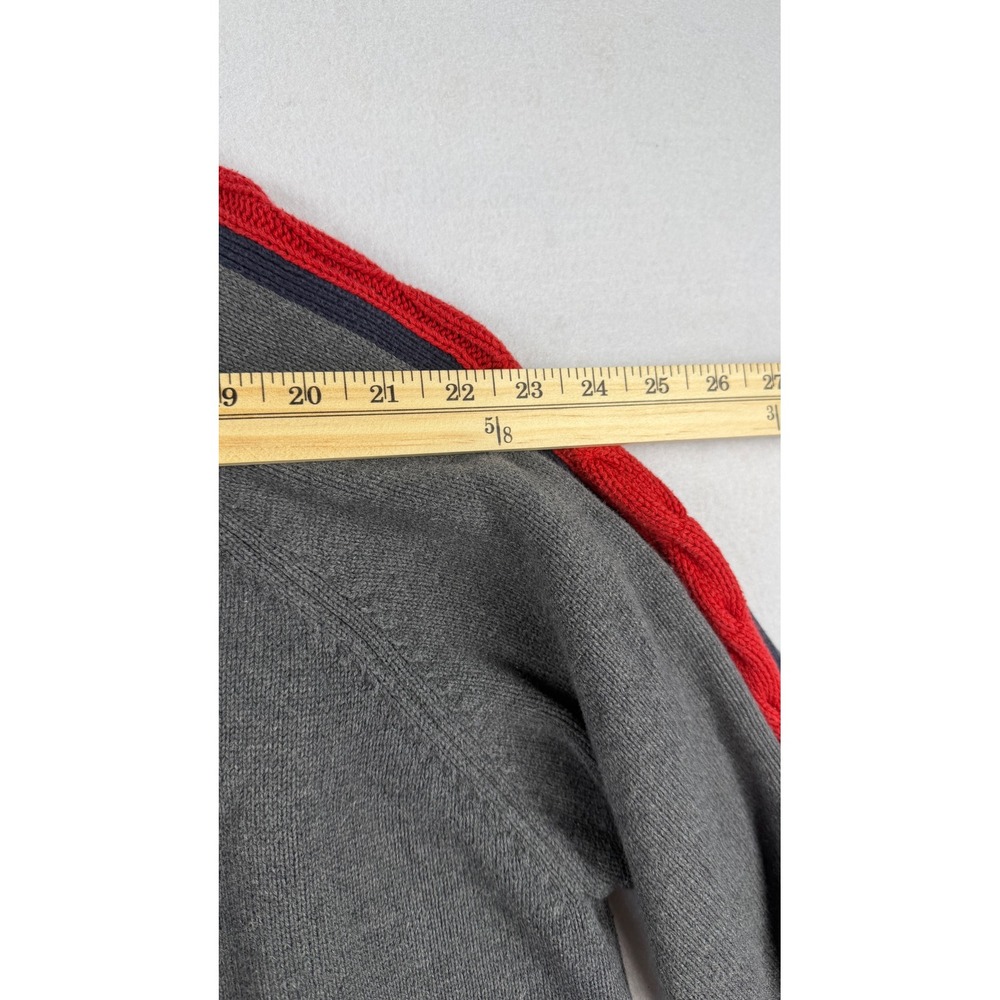 Vintage Tommy Jeans Sweater Gray Cable Sleeve Crewneck Knit XXL 100% Cotton - Picture 5 of 7